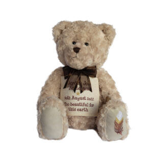 teddy bear urn with satin bag